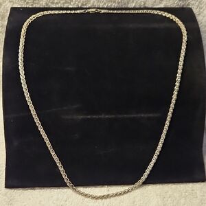 24" Textured Silver Necklace
